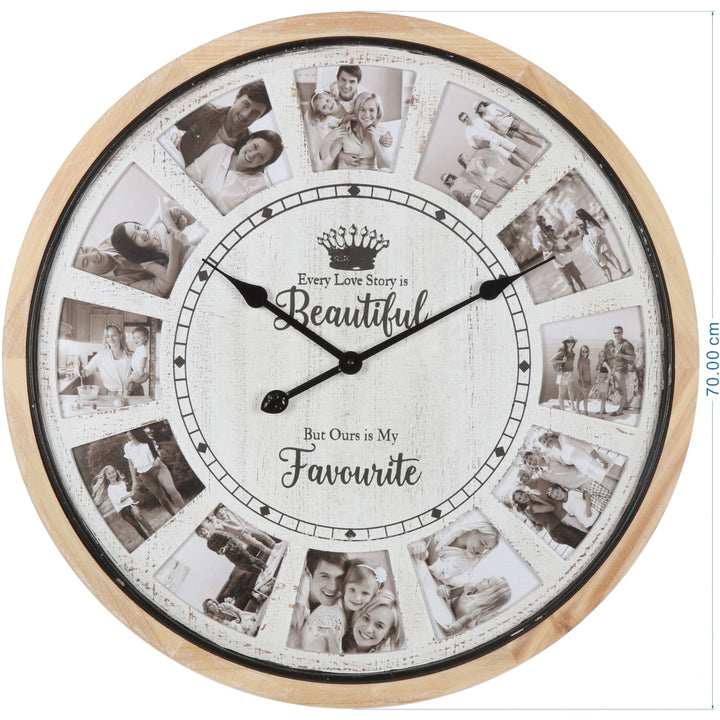 Hamptons Photo Gallery Collage Wall Clock 70cm 56007CLK 4