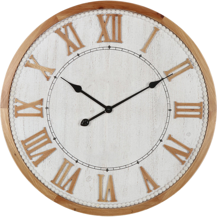 Hamptons Roman Numeral Wooden Wall Clock 68cm 56006CLK 1