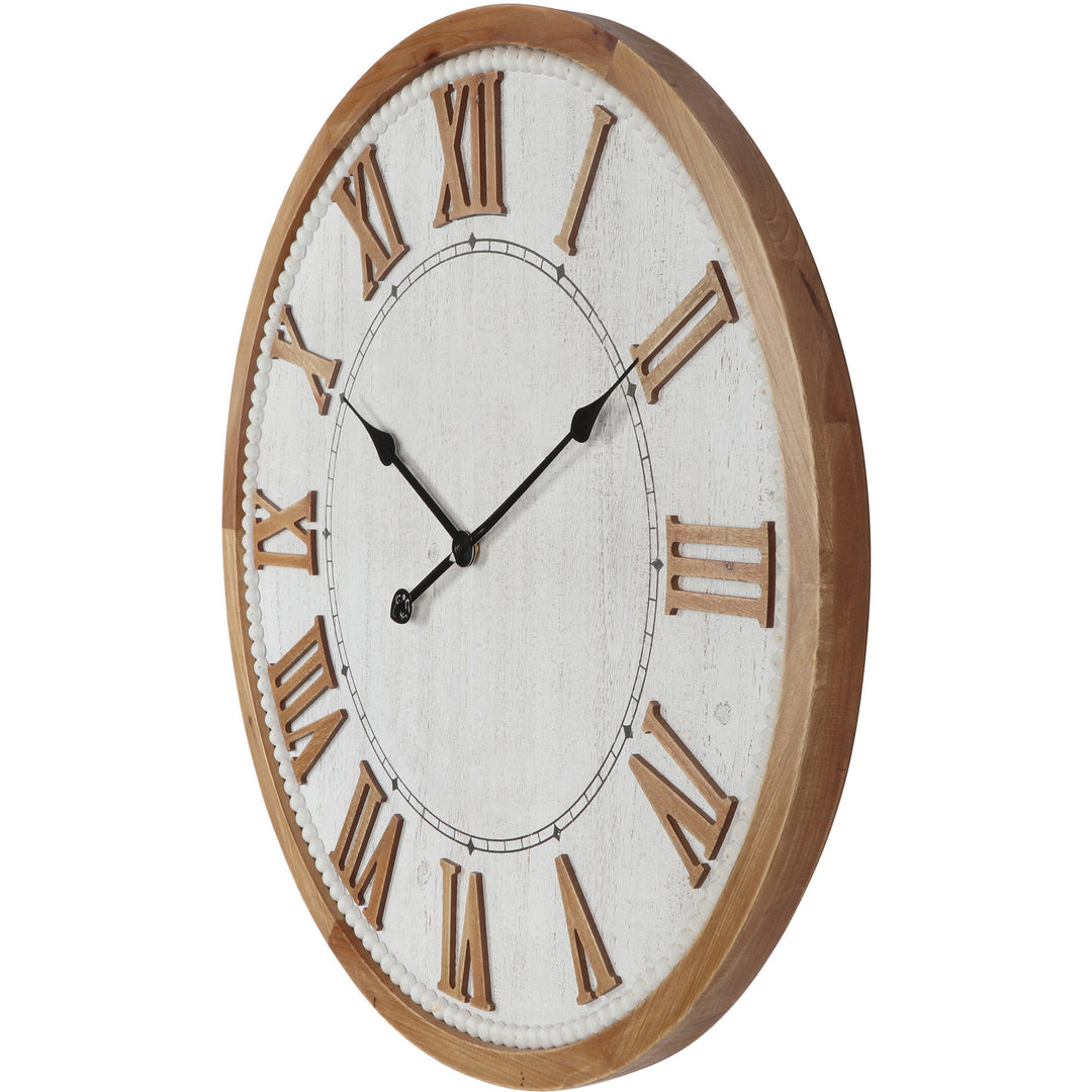 Hamptons Roman Numeral Wooden Wall Clock 68cm 56006CLK 2