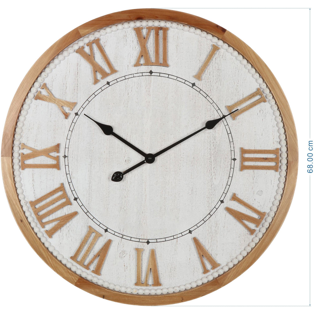 Hamptons Roman Numeral Wooden Wall Clock 68cm 56006CLK 4