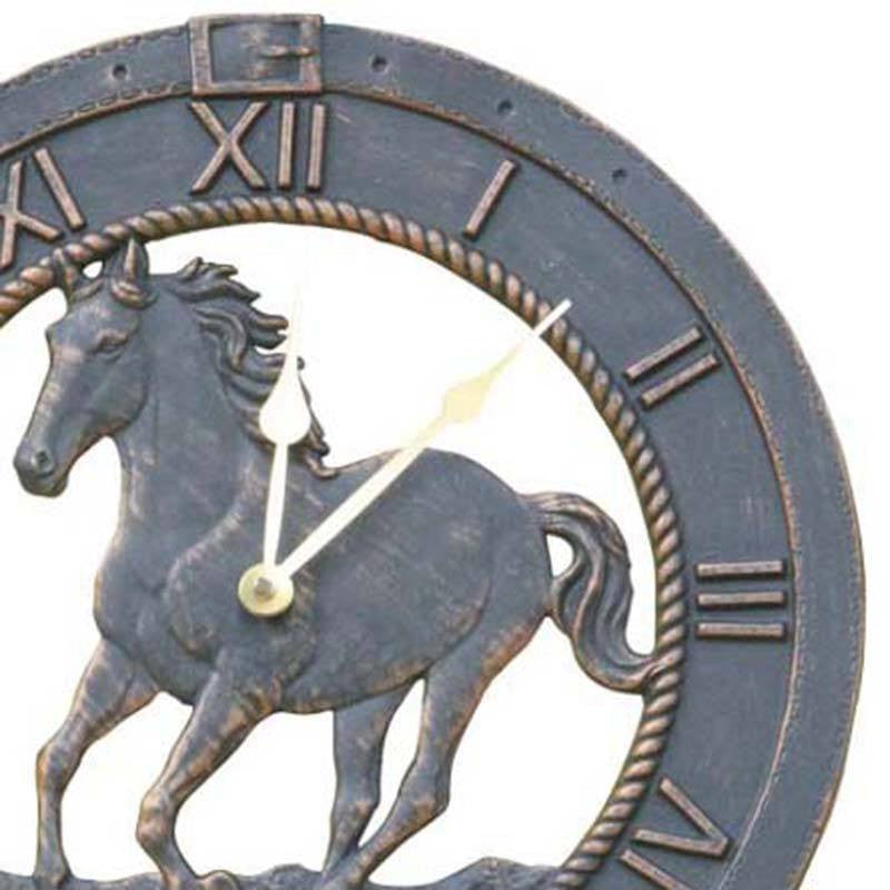 Horse Cast Aluminium Outdoor Wall Clock Top 38cm ICR-R20
