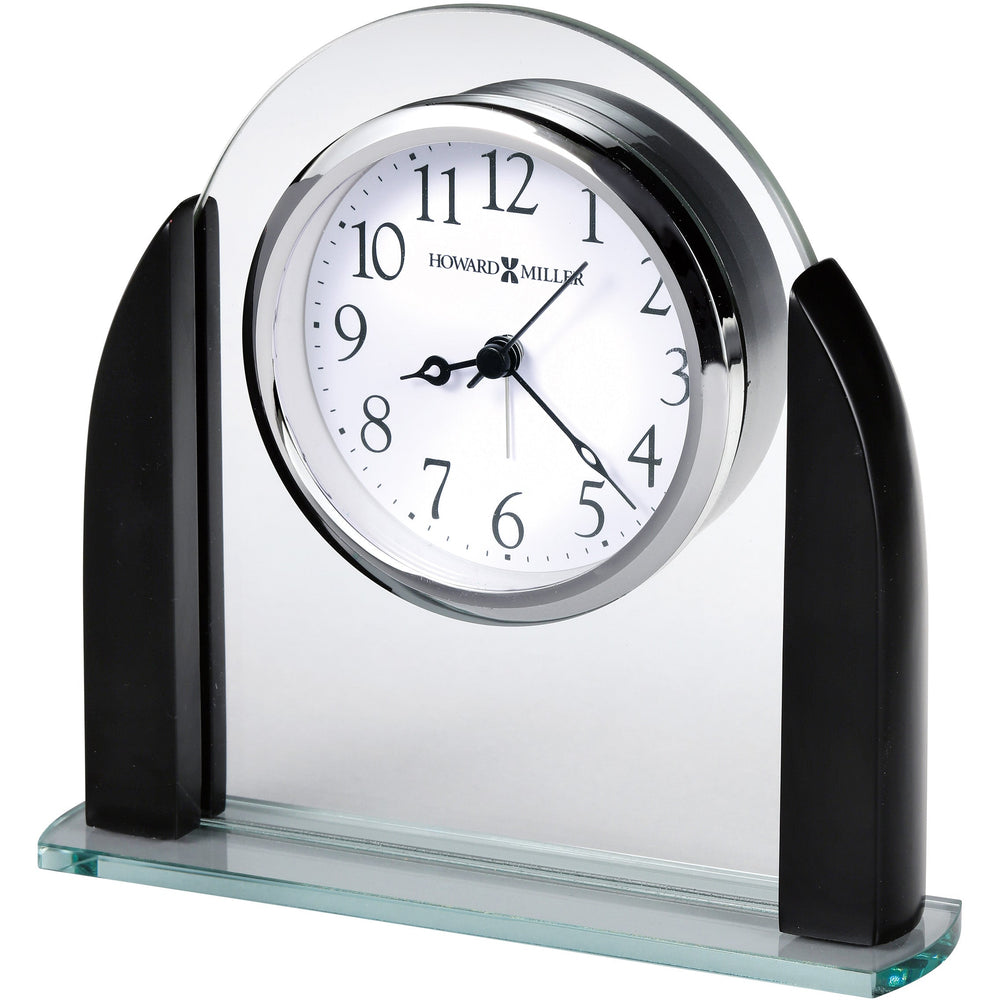 Howard Miller Aden Alarm Clock Glass Black 17cm 645822 2