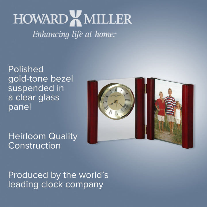Howard Miller Alex Alarm Clock Clear Dark Wood 16cm 645618 2