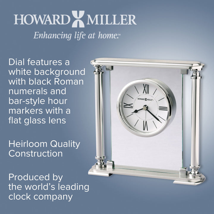 Howard Miller Ambassador Alarm Clock Clear Silver 19cm 645840 3