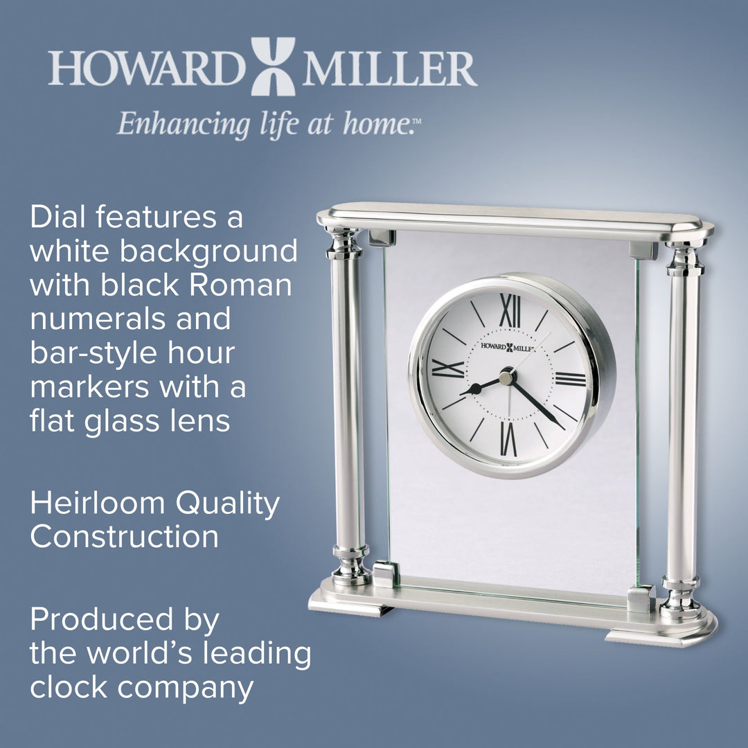 Howard Miller Ambassador Alarm Clock Clear Silver 19cm 645840 3