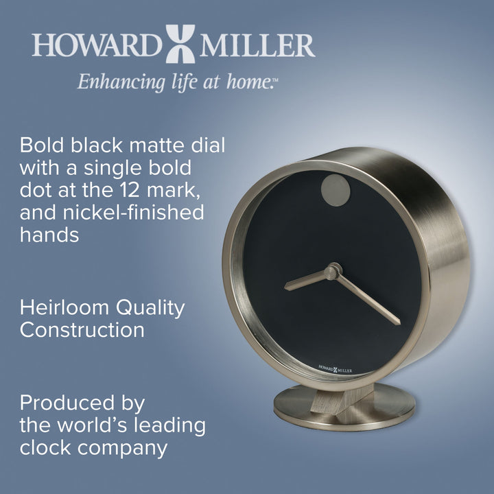 Howard Miller Aurora Desk Clock Black 14cm 645821 3