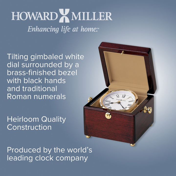 Howard Miller Bailey Desk Clock Dark Wood 16cm 645443 3
