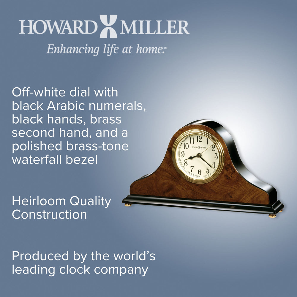 Howard Miller Baxter Desk Clock Walnut Brown 27cm 645578 2