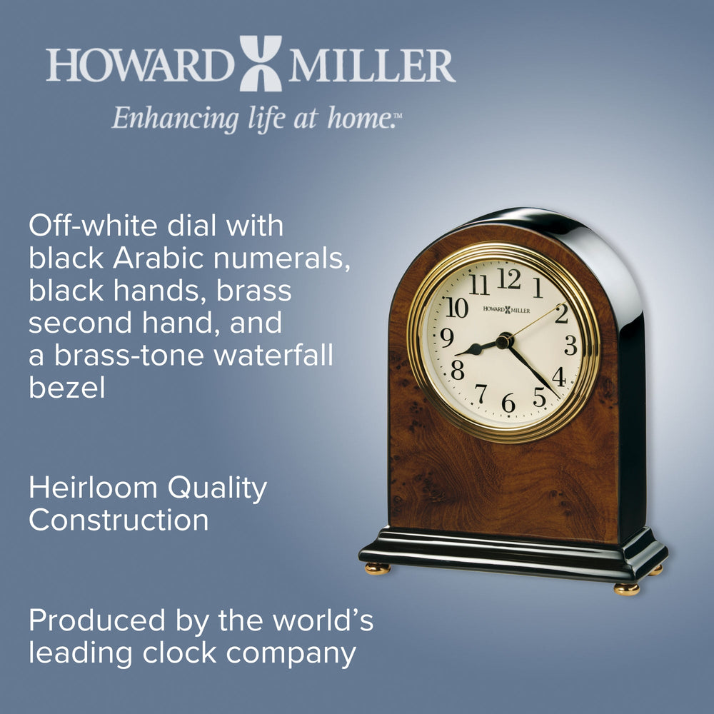 Howard Miller Bedford Desk Clock Dark Wood 17cm 645576 2