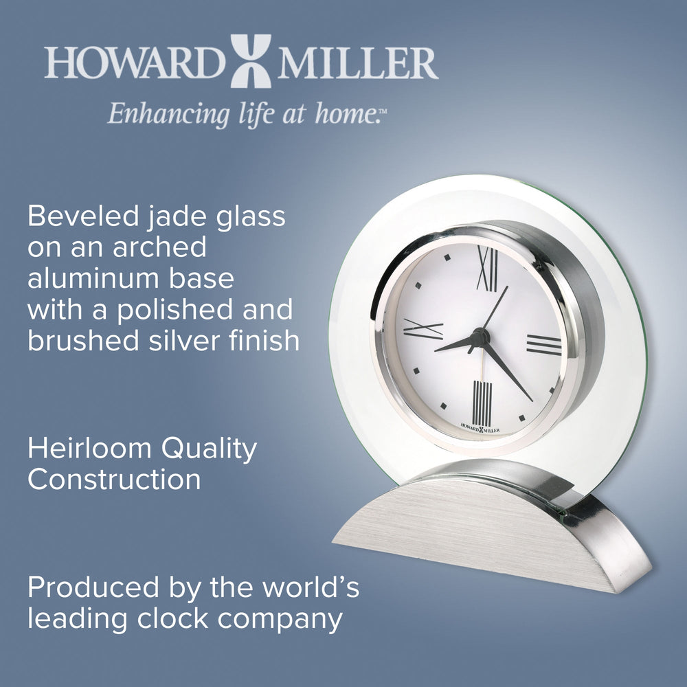 Howard Miller Brayden Alarm Clock Glass Silver 16cm 645811 2