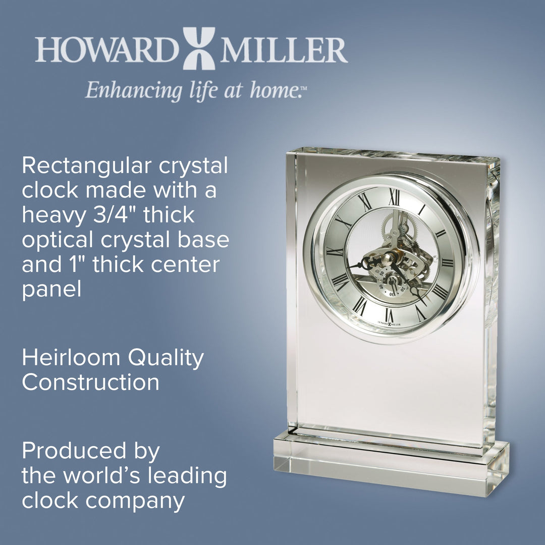 Howard Miller Brighton Desk Clock Clear 20cm 645808 2
