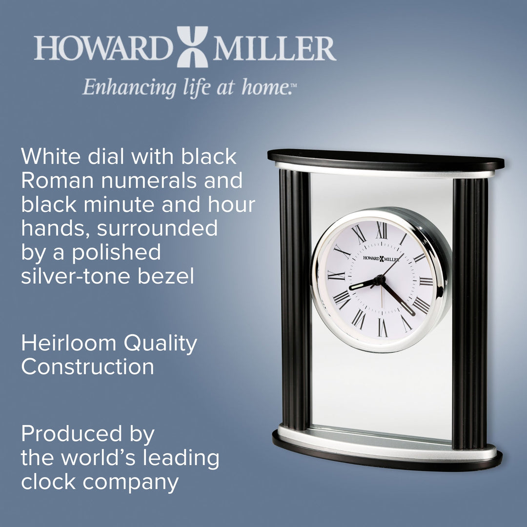 Howard Miller Cambridge Alarm Clock Wood Black Satin 19cm 645829 3