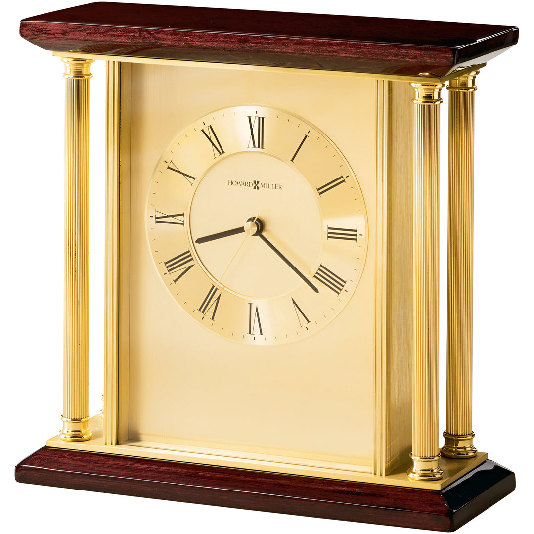 Howard Miller Carlton Desk Clock Dark Wood Brass 23cm 645391 1
