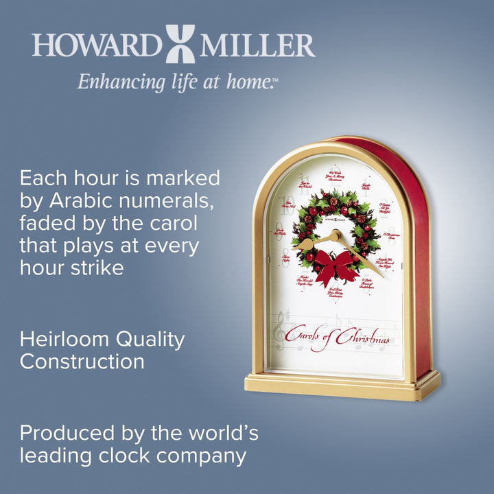 Howard Miller Carols Of Christmas II Desk Clock Brass 20cm 645424 2