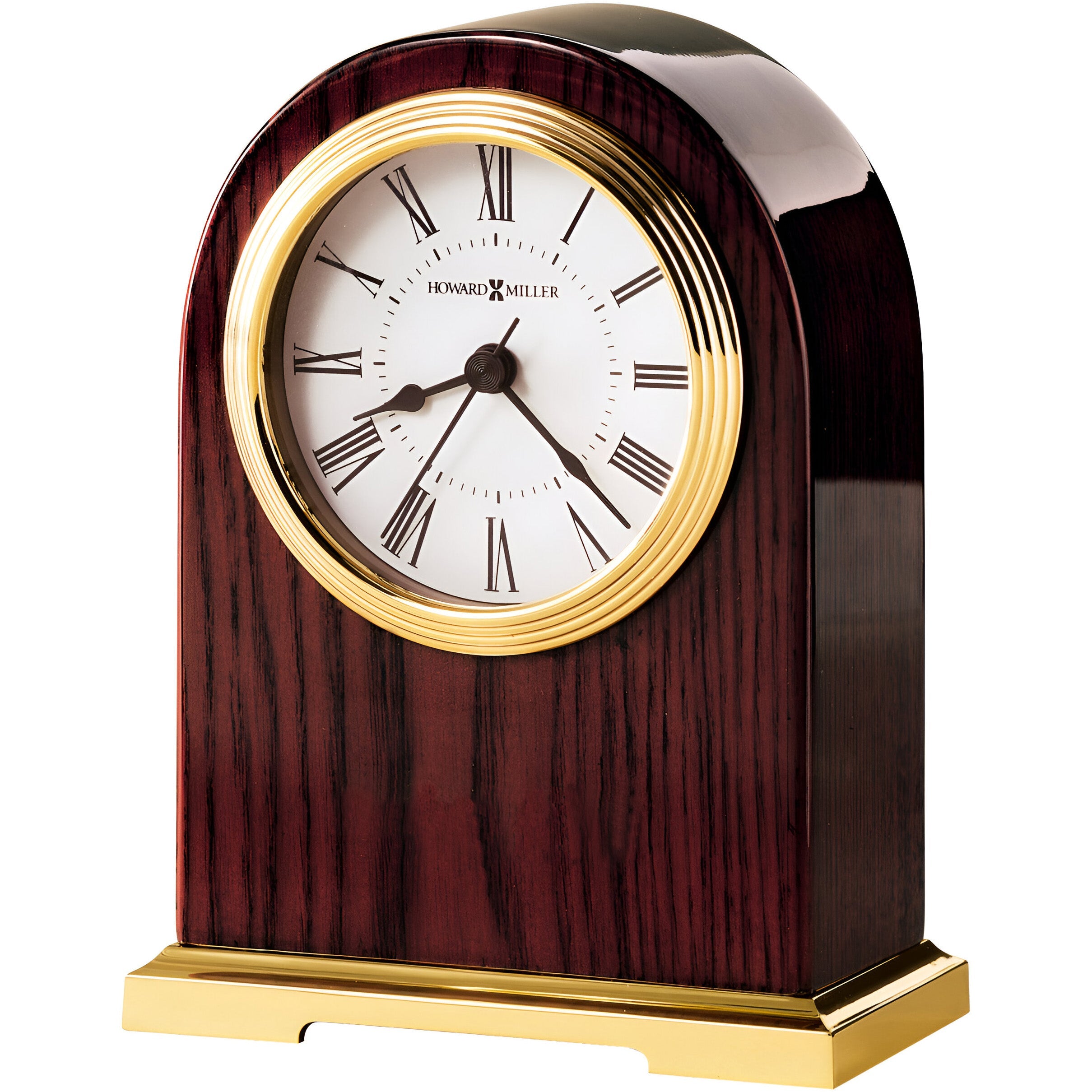 Buy Howard Miller Carter Desk Clock Gloss Rosewood Brass 17cm – Oh Clocks