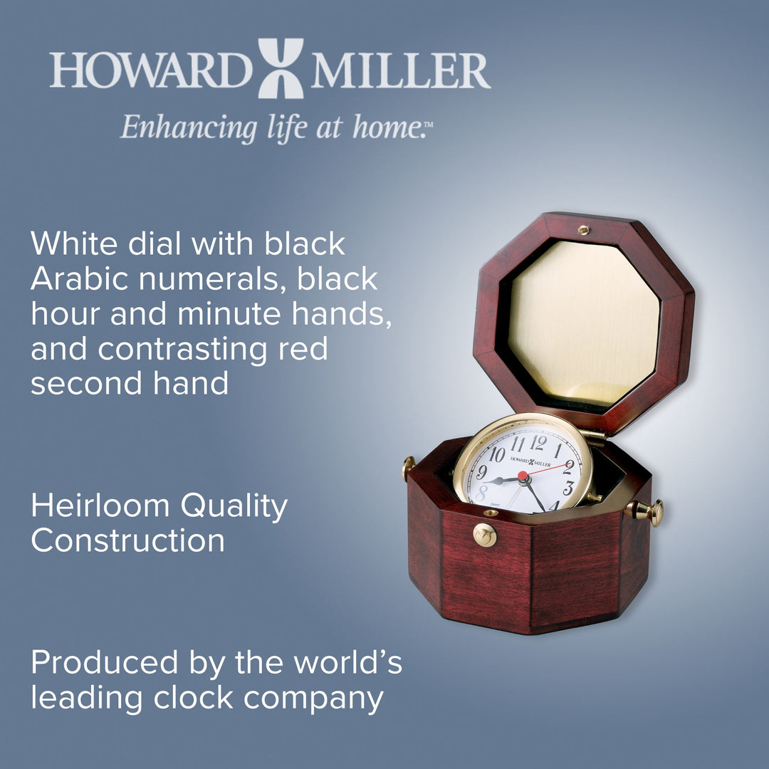 Howard Miller Chronometer Alarm Clock Dark Wood 18cm 645187 3