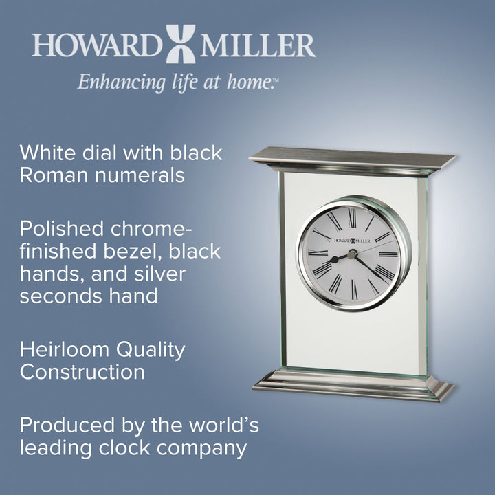 Howard Miller Clifton Desk Clock Glass 18cm 645641 2