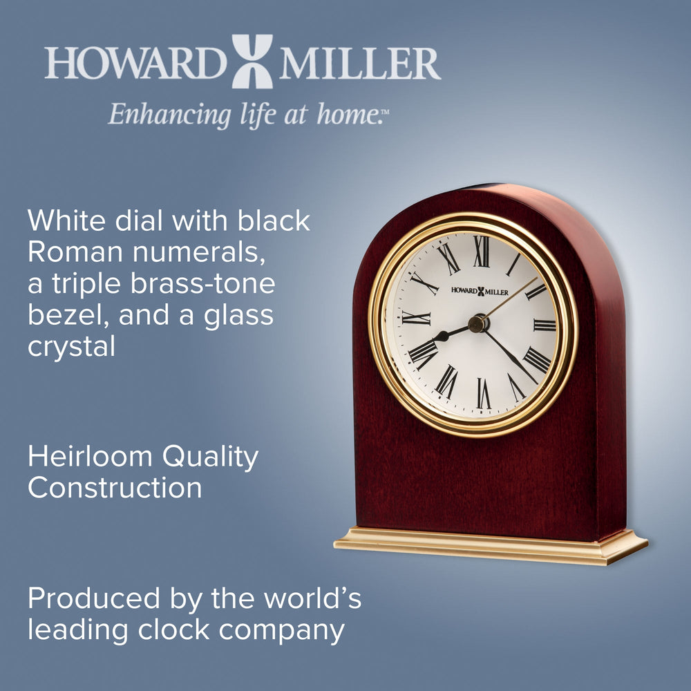 Howard Miller Craven Desk Clock Dark Wood Brass 14cm 645401 2