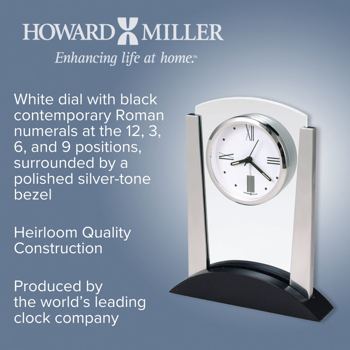 Howard Miller Denham Alarm Clock Clear Silver 22cm 645838 3