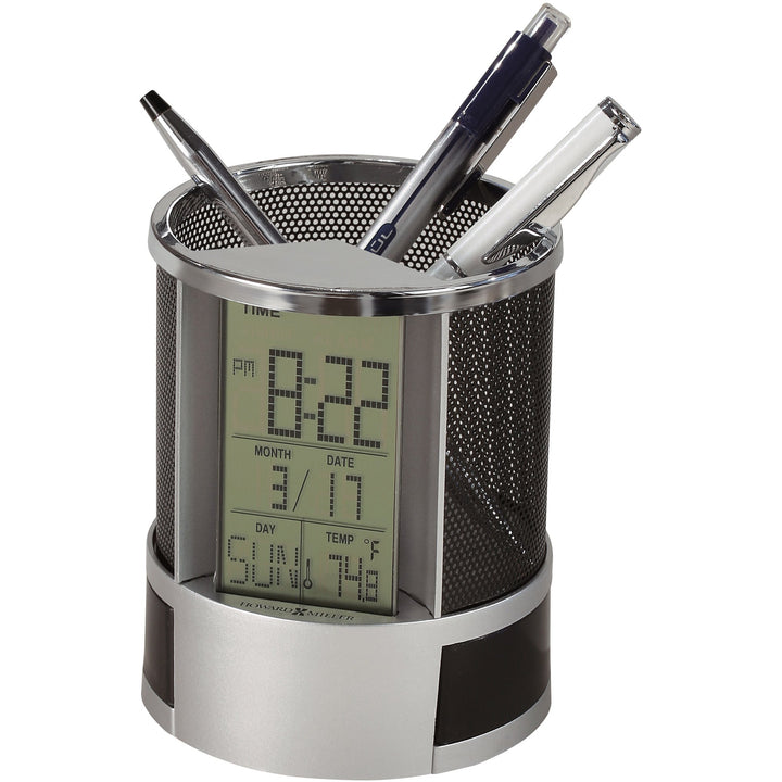 Howard Miller Desk Mate Digital Alarm Clock Black Grey 12cm 645759 1