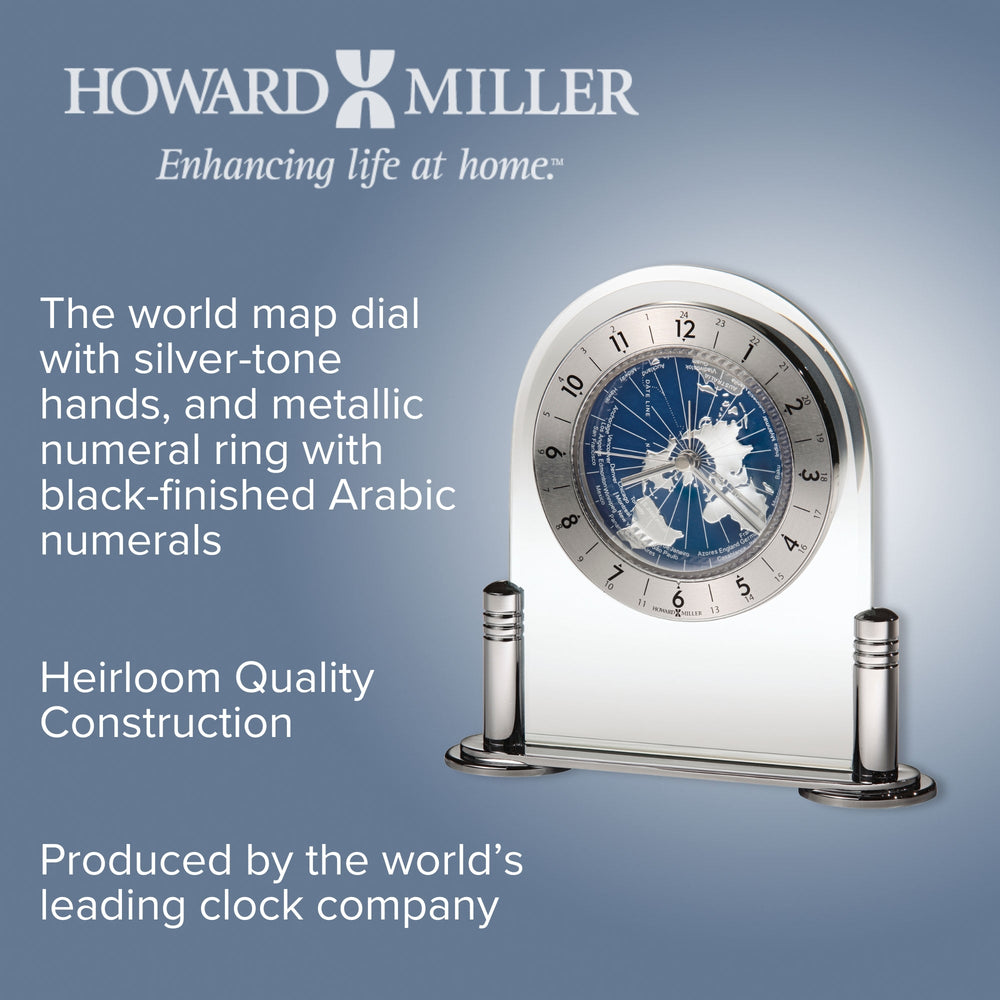 Howard Miller Discoverer Alarm Clock Glass 16cm 645346 2