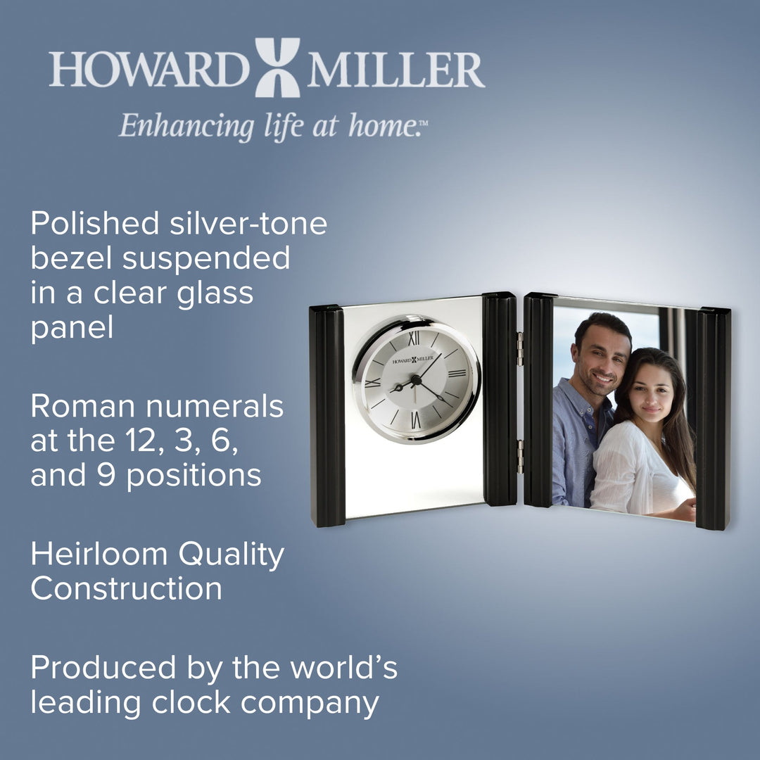 Howard Miller Donovan Alarm Clock Glass Silver 16cm 645803 2