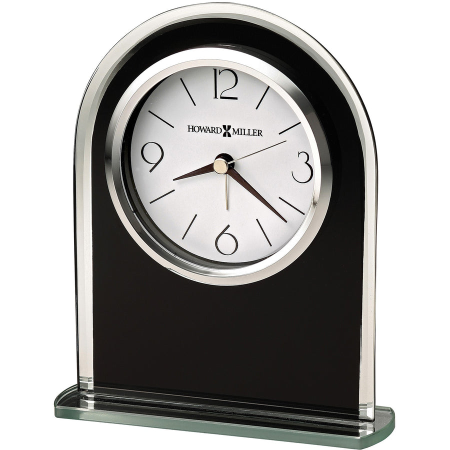 Howard Miller Ebony Luster Alarm Clock Black Silver 16cm 645702 1