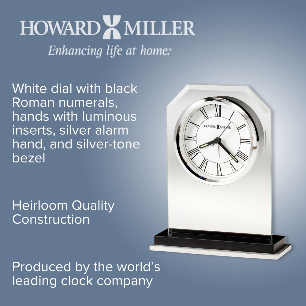 Howard Miller Emerson Alarm Clock Glass 18cm 645785 2