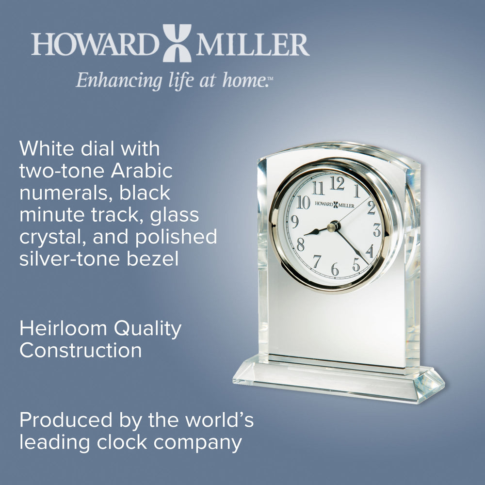 Howard Miller Flaire Desk Clock Clear 16cm 645713 2