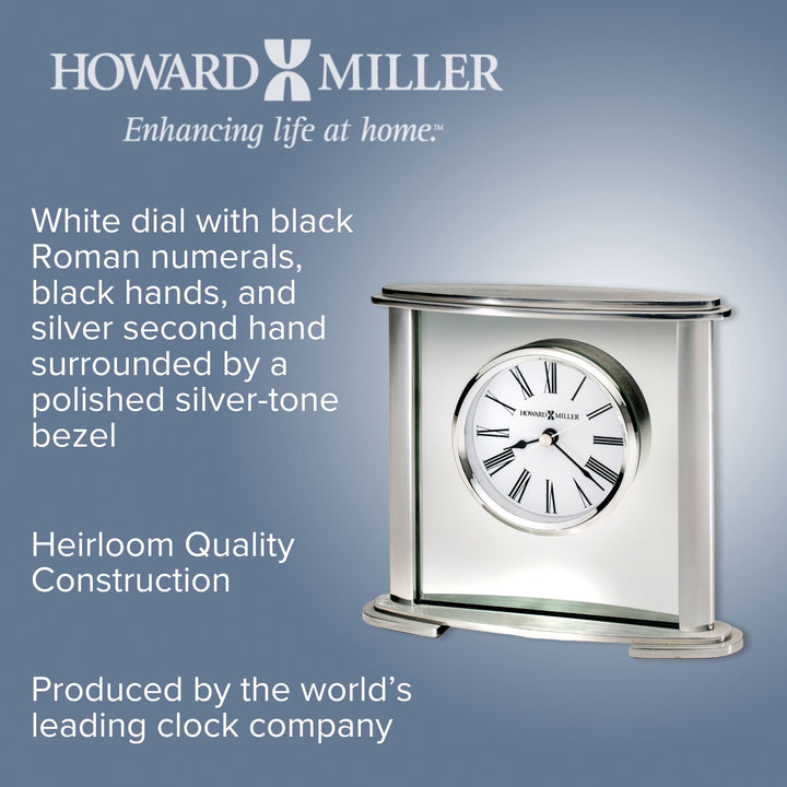 Howard Miller Glenmont Alarm Clock Glass 18cm 645774 2