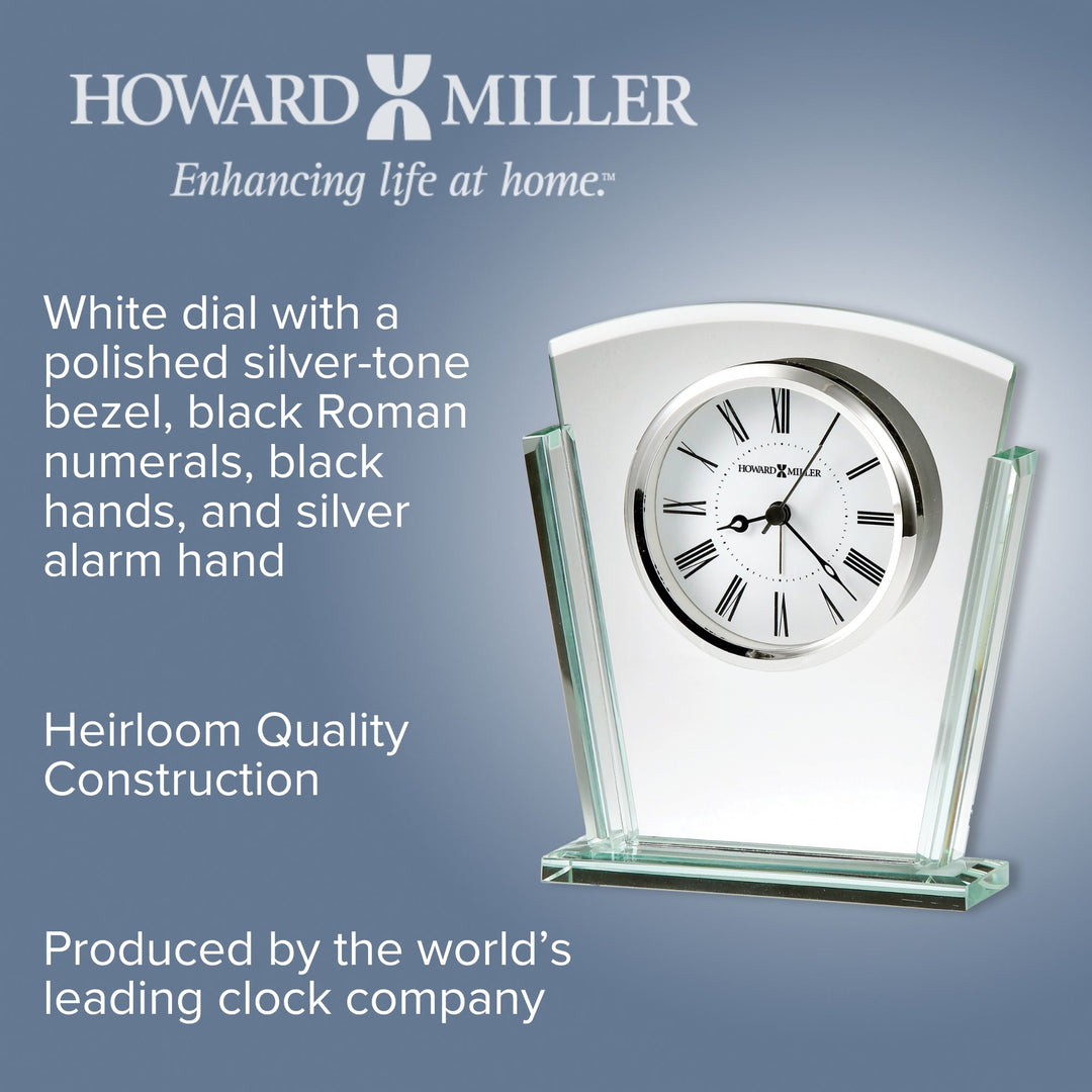 Howard Miller Granby Alarm Clock Glass 18cm 645781 2