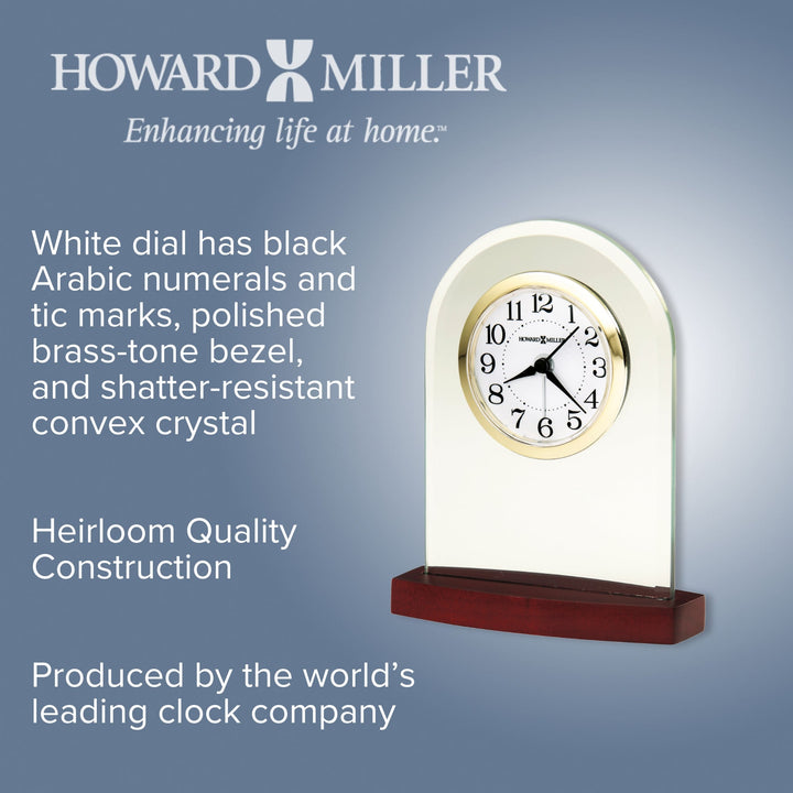 Howard Miller Hansen Alarm Clock Brass Dark Wood 13cm 645715 2
