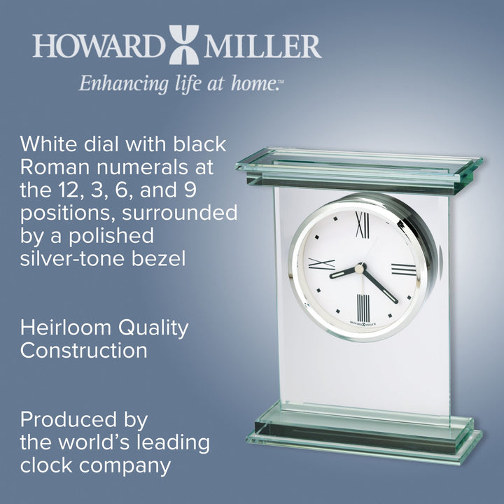 Howard Miller Hightower Alarm Clock Glass 18cm 645835 3
