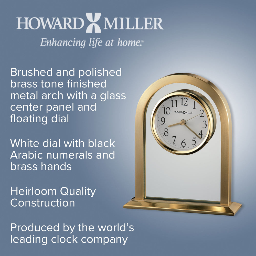 Howard Miller Imperial Desk Clock Glass Brass 20cm 645574 2