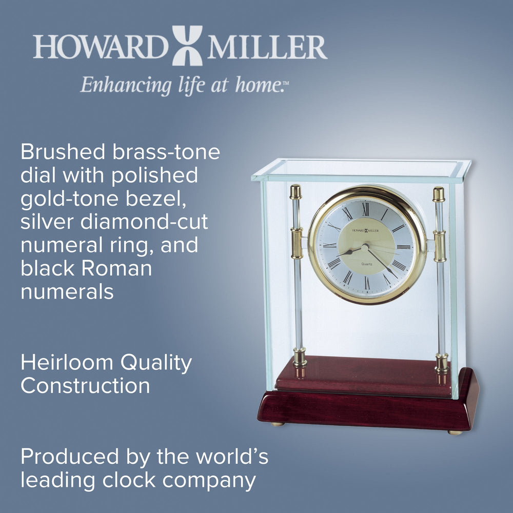 Howard Miller Kensington Desk Clock Glass Brass 21cm 645558 2