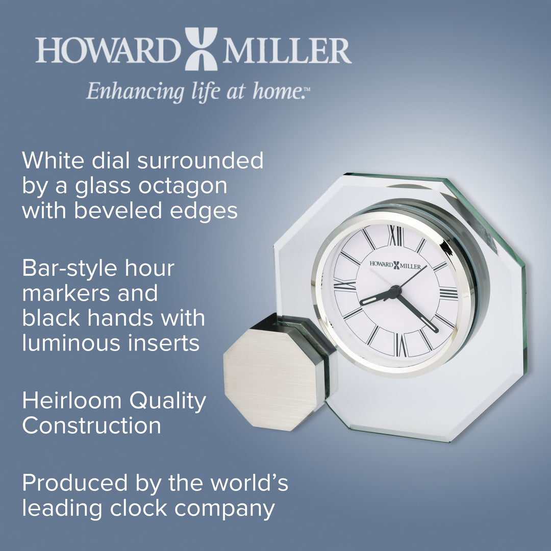 Howard Miller Legend Alarm Clock Aluminum Glass 17cm 645831 3
