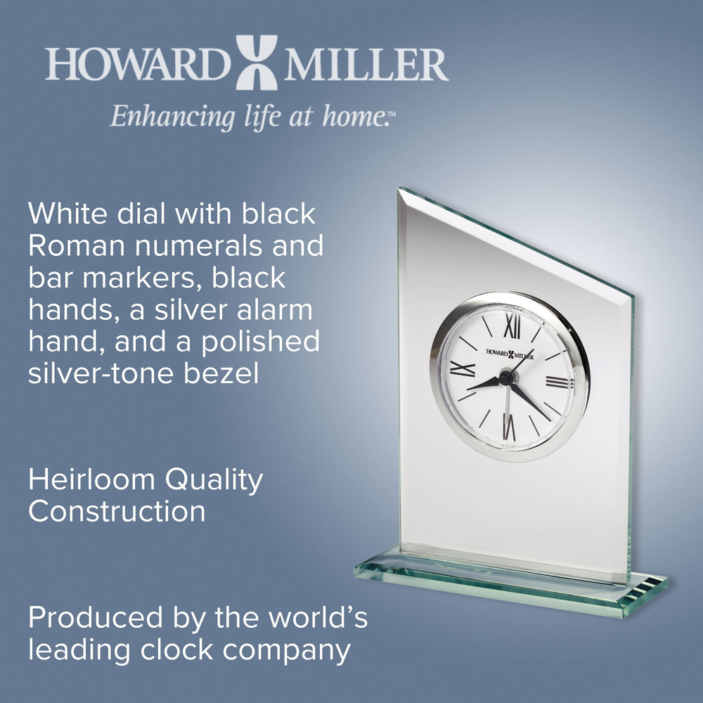 Howard Miller Leigh Alarm Clock Glass 14cm 645805 2