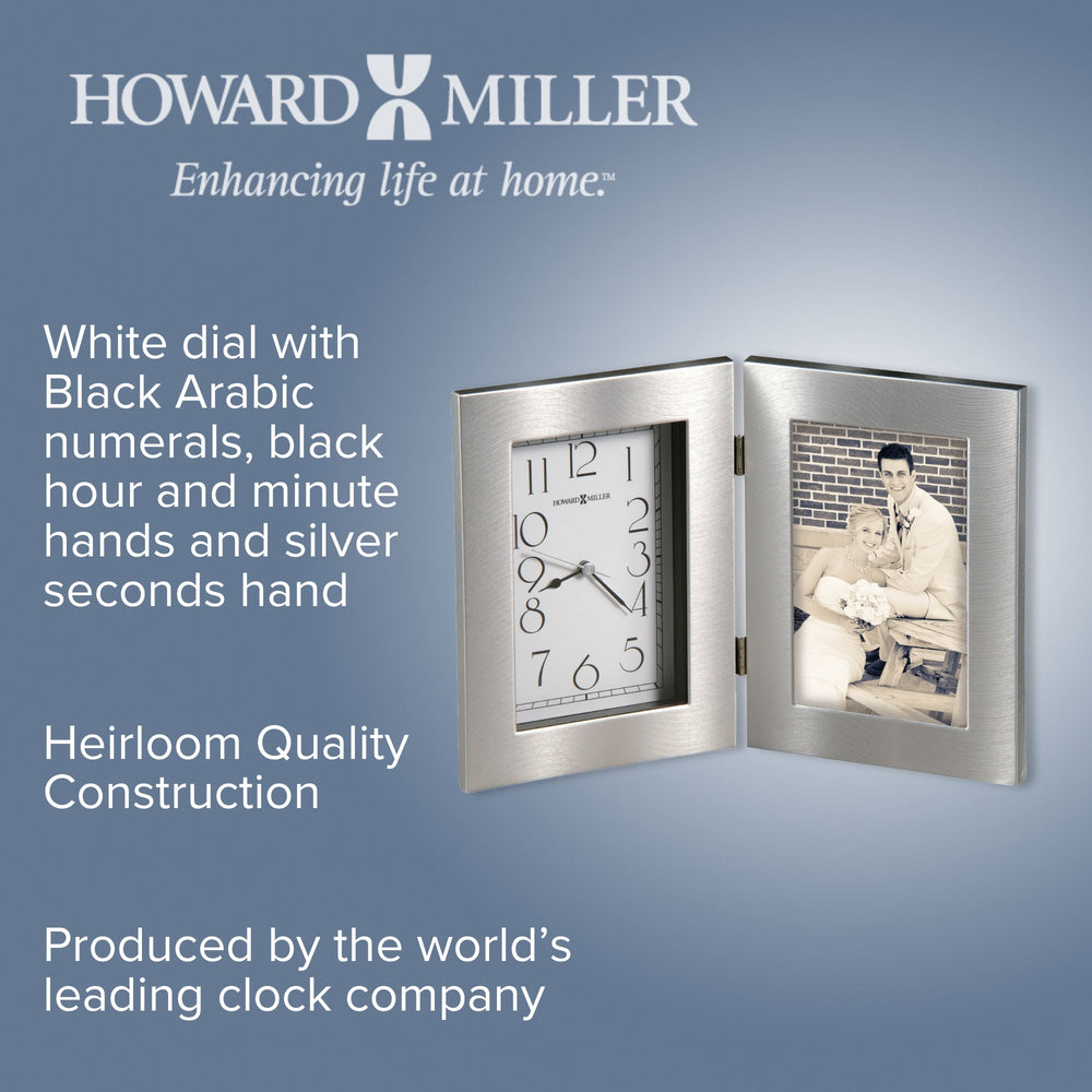 Howard Miller Lewiston Desk Clock Silver 28cm 645677 2