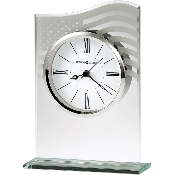 Howard Miller Liberty Alarm Clock Glass Silver 18cm 645779 1