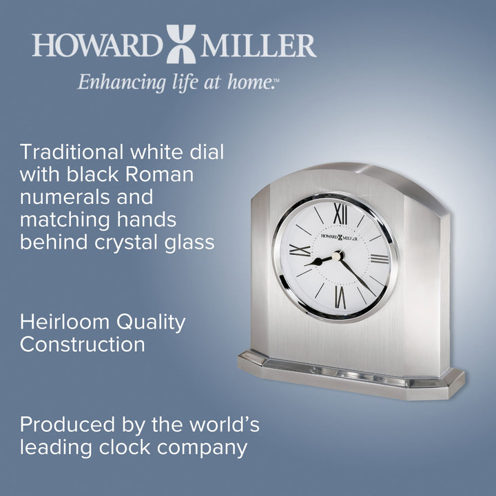 Howard Miller Lincoln Alarm Clock Silver 15cm 645753 2