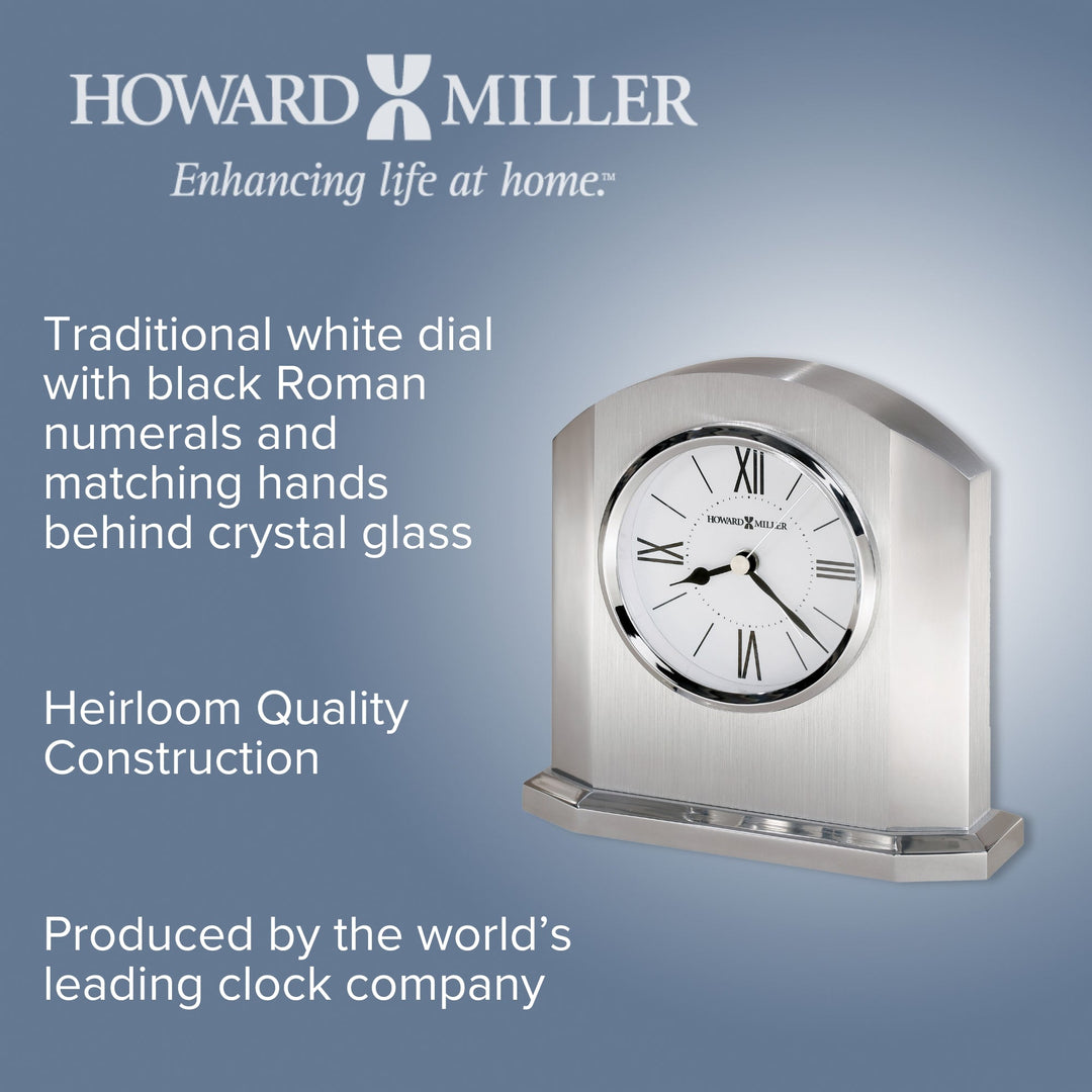 Howard Miller Lincoln Alarm Clock Silver 15cm 645753 2