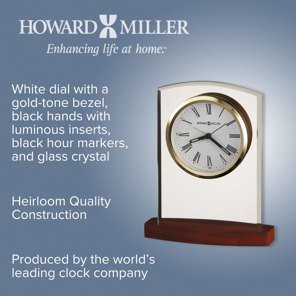 Howard Miller Marcus Alarm Clock Glass Dark Wood 18cm 645580 2