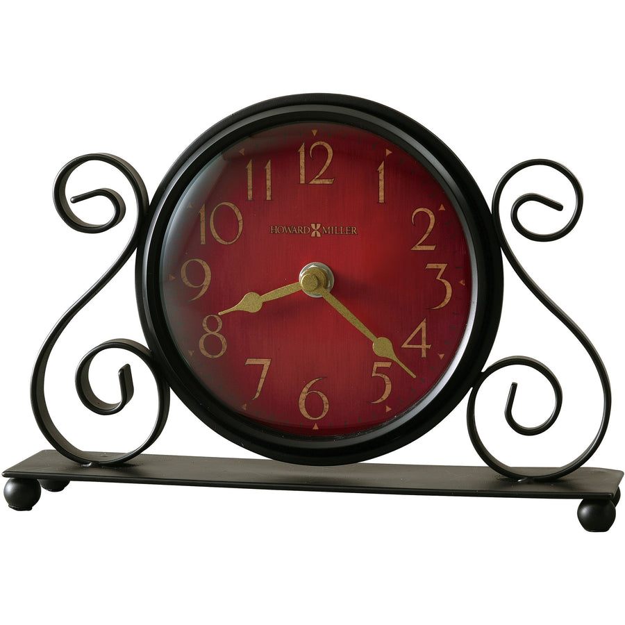 Howard Miller Marisa Desk Clock Black Red Dial 25cm 645649 1