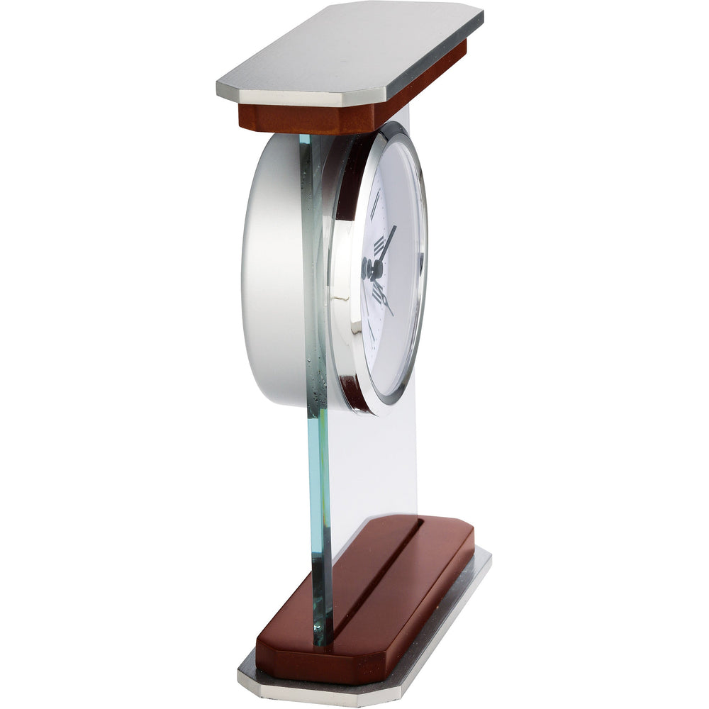 Howard Miller Mayfield Alarm Clock Satin Wood Silver 18cm 645834 2