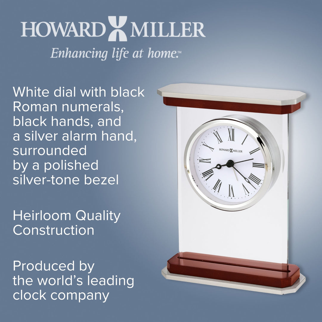 Howard Miller Mayfield Alarm Clock Satin Wood Silver 18cm 645834 3