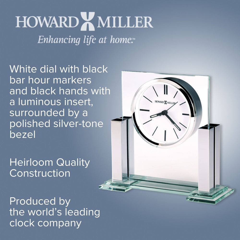 Howard Miller Metropolitan Alarm Clock Clear Silver 17cm 645842 2