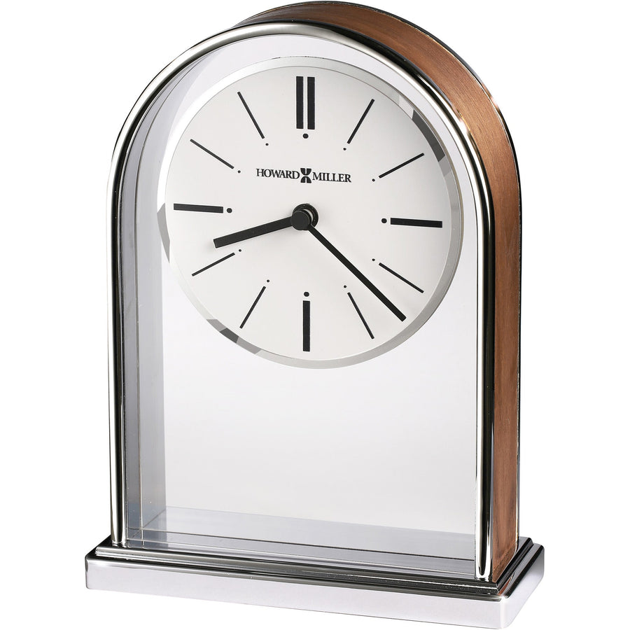 Howard Miller Milan Desk Clock Glass Chrome 19cm 645768 1