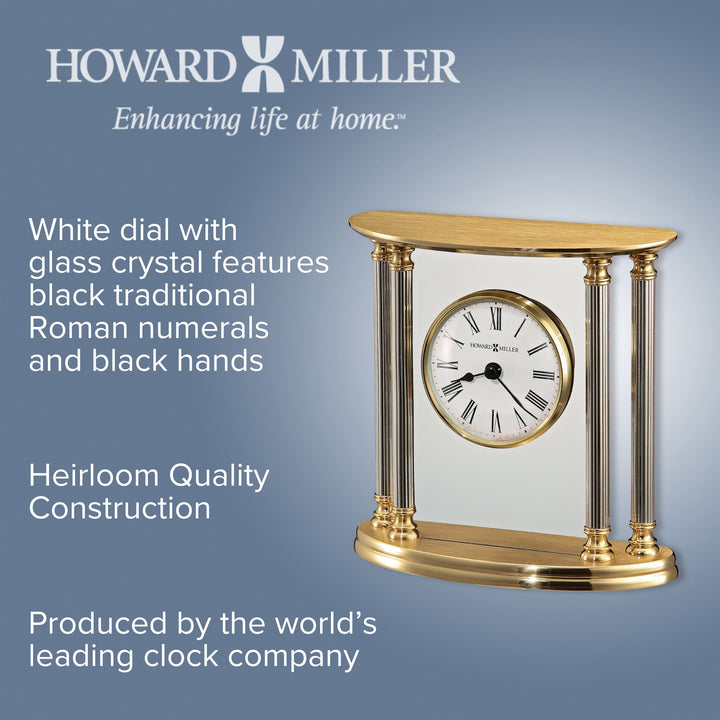 Howard Miller New Orleans Desk Clock Silver Brass 14cm 645217 3