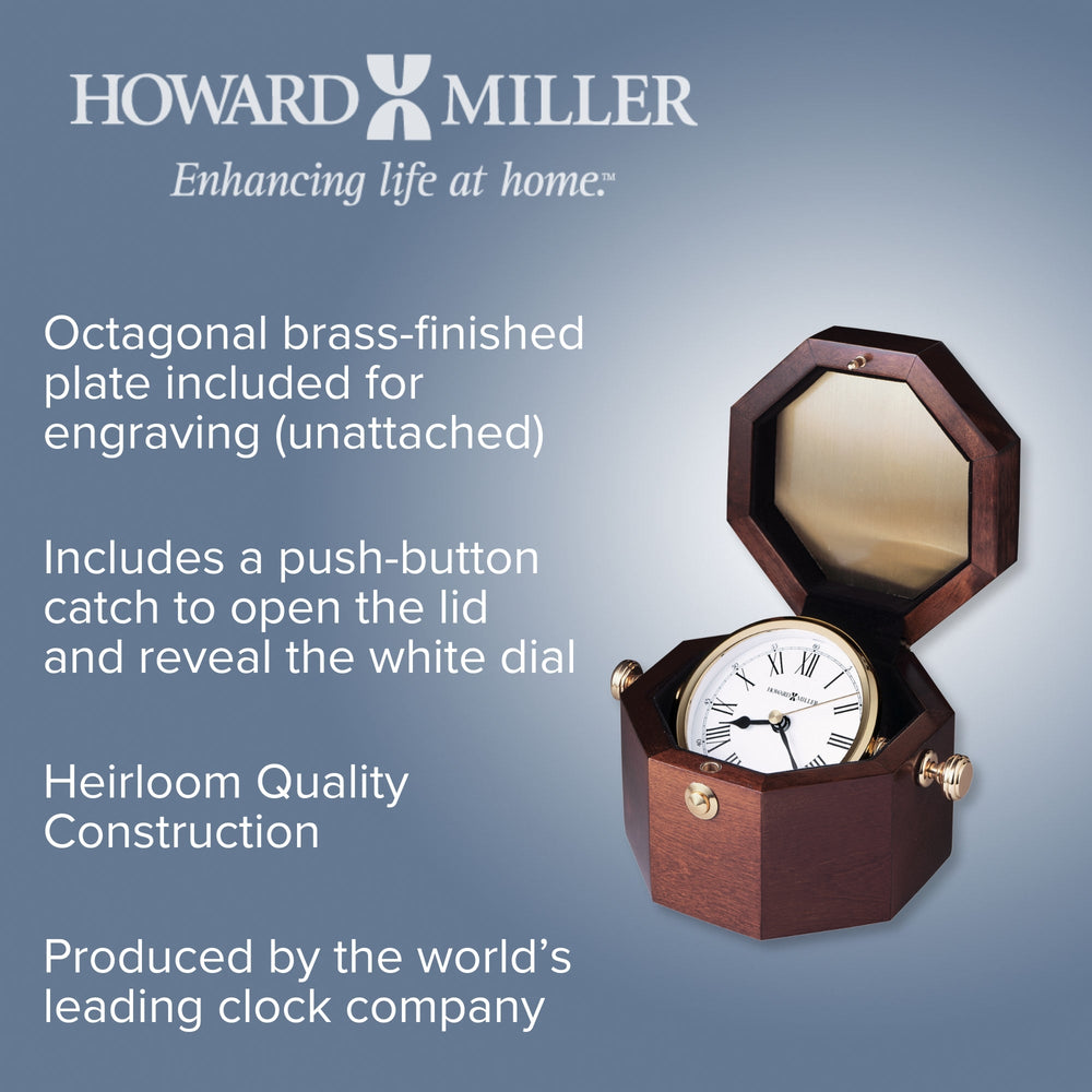 Howard Miller Oceana Desk Clock Dark Wood 17cm 645575 2