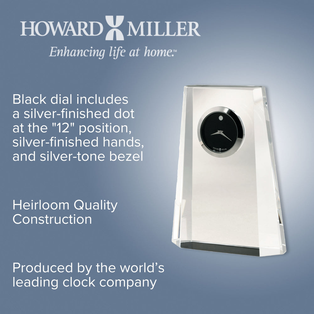 Howard Miller Paragon Desk Clock Glass 13cm 645727 2
